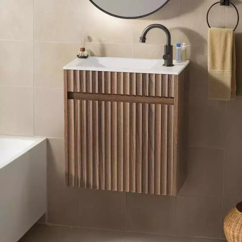 Meuble bas de 45 cm Noyer Mural Sans Vasque