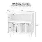 Meuble de Rangement pour Platine Vinyle avec Lumières LED et Station de Charge