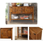 Console buffet de 48 pouces avec 2 tiroirs, placards et étagère inférieure, en bois, meuble buffet pour cuisine et salle à manger