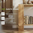 Table console en bois massif de 70 pouces, table de canapé de style ferme à 2 niveaux pour l'arrière du canapé, pour le salon et le couloir, bois naturel