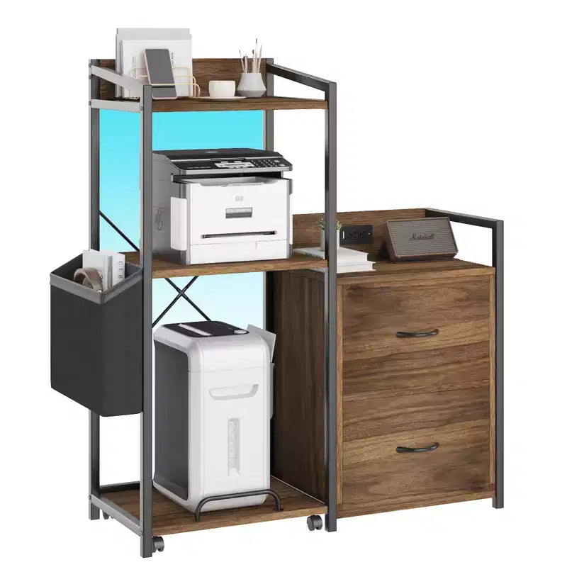 Classeur 2 tiroirs pour bureau, compatible lettres/documents légaux/A4