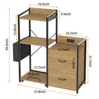 Classeur 2 tiroirs pour bureau, compatible lettres/documents légaux/A4