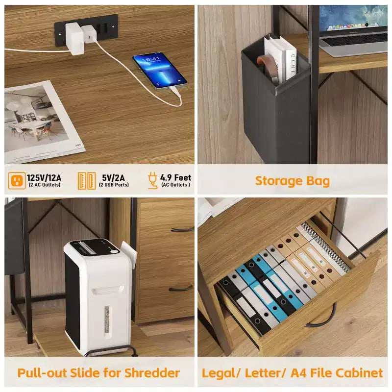 Classeur 2 tiroirs pour bureau, compatible lettres/documents légaux/A4