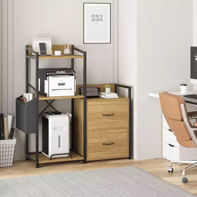 Classeur 2 tiroirs pour bureau, compatible lettres/documents légaux/A4