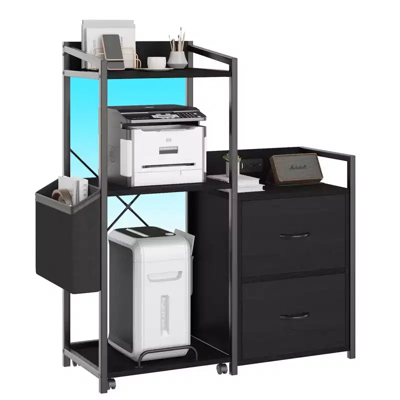 Classeur 2 tiroirs pour bureau, compatible lettres/documents légaux/A4