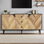 55.1 Buffet de rangement contemporain avec tiroirs et portes, meuble d'appoint pour salle à manger, entrée