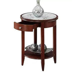 Table d'appoint rectangulaire en bois, 61 cm de hauteur, couleur orange