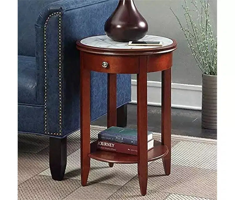 Table d'appoint rectangulaire en bois, 61 cm de hauteur, couleur orange