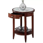 Table d'appoint rectangulaire en bois, 61 cm de hauteur, couleur orange