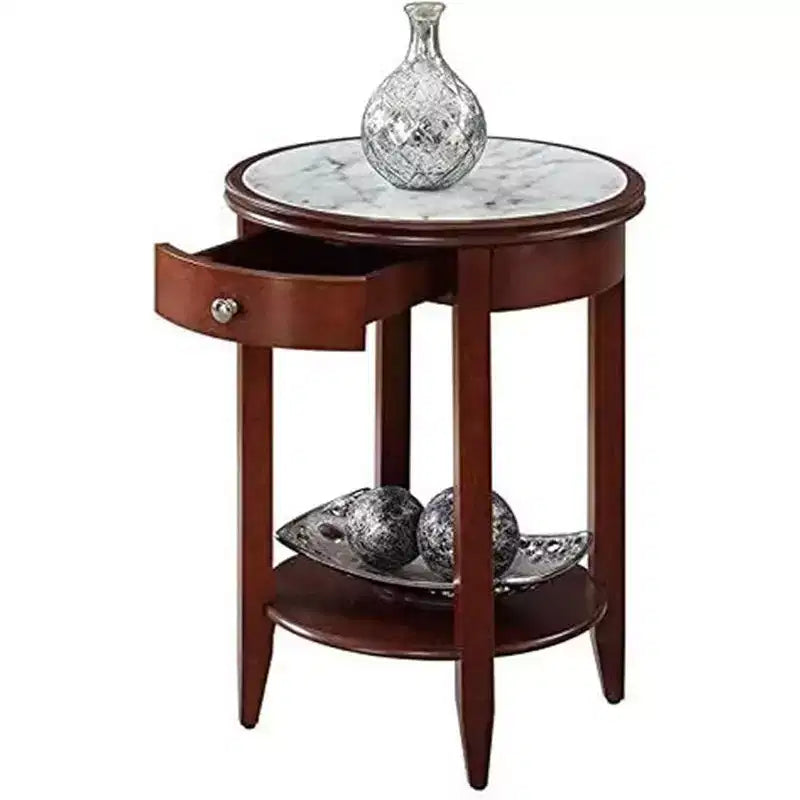Table d'appoint rectangulaire en bois, 61 cm de hauteur, couleur orange