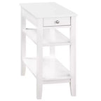 Table d'appoint rectangulaire en bois blanc de 24 po de hauteur