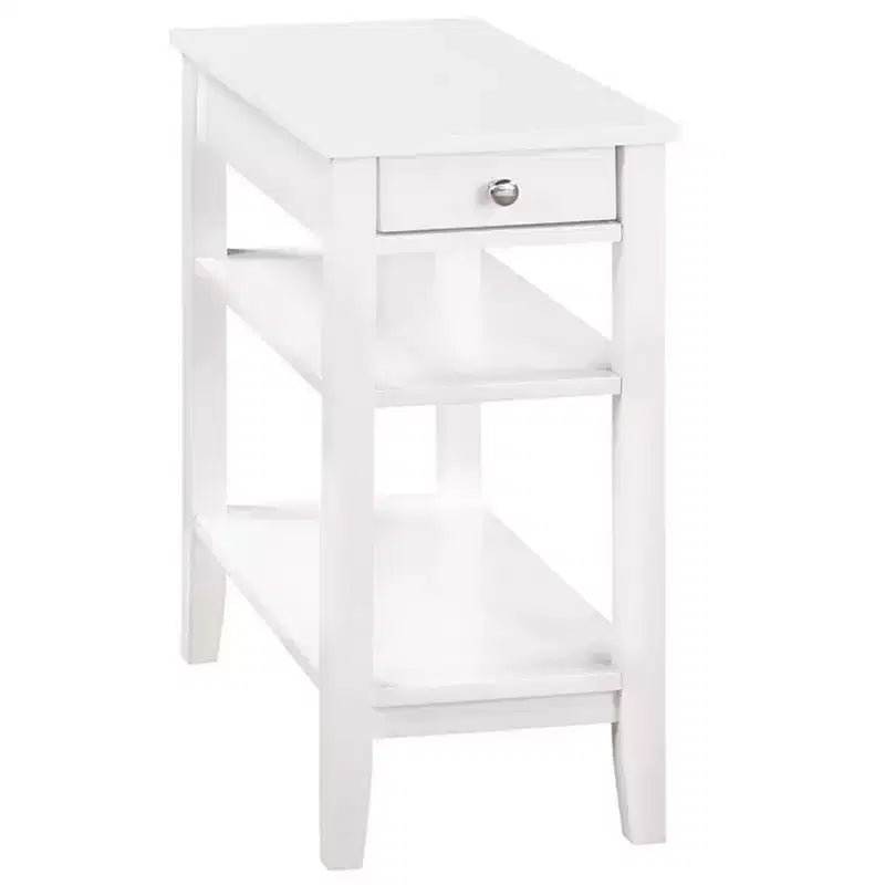 Table d'appoint rectangulaire en bois blanc de 24 po de hauteur