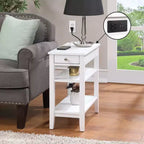 Table d'appoint rectangulaire en bois blanc de 24 po de hauteur