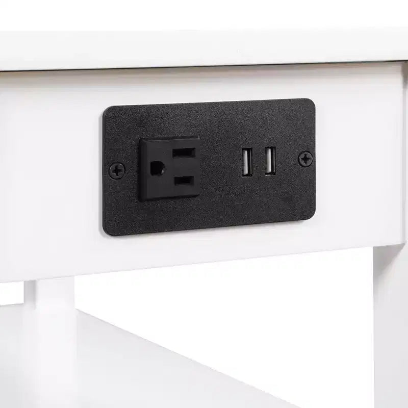 Table d'appoint rectangulaire en bois blanc de 24 po de hauteur