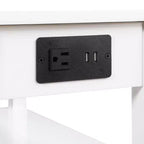 Table d'appoint rectangulaire en bois blanc de 24 po de hauteur