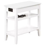 Table d'appoint rectangulaire en bois blanc de 24 po de hauteur