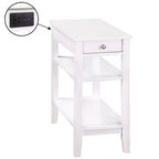 Table d'appoint rectangulaire en bois blanc de 24 po de hauteur
