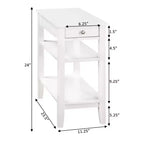Table d'appoint rectangulaire en bois blanc de 24 po de hauteur