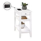 Table d'appoint rectangulaire en bois blanc de 24 po de hauteur