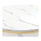 Tables basses pour salon, table basse ronde relevable avec rangement et compartiment caché, petite table basse ronde blanche