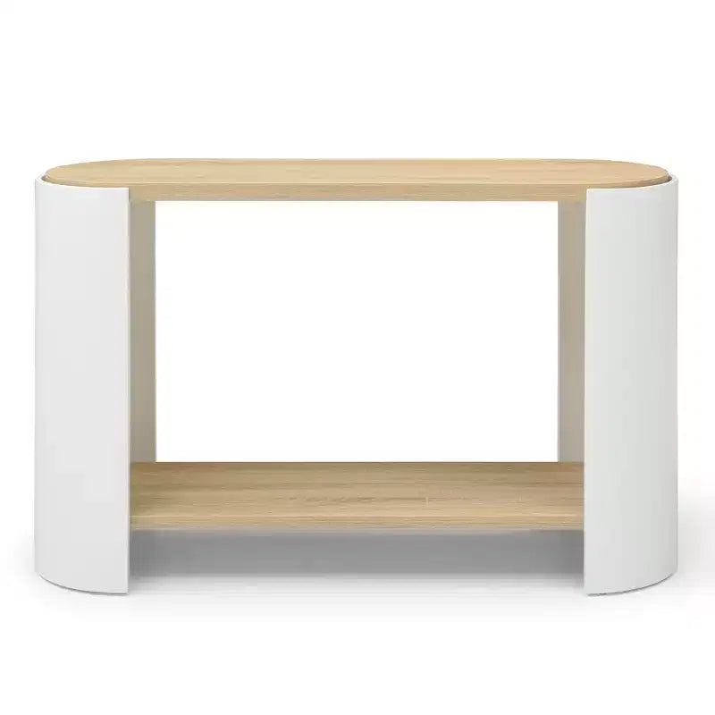 Table console moderne en bois de 48 pouces avec étagère de rangement à 2 niveaux