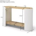 Table console moderne en bois de 48 pouces avec étagère de rangement à 2 niveaux
