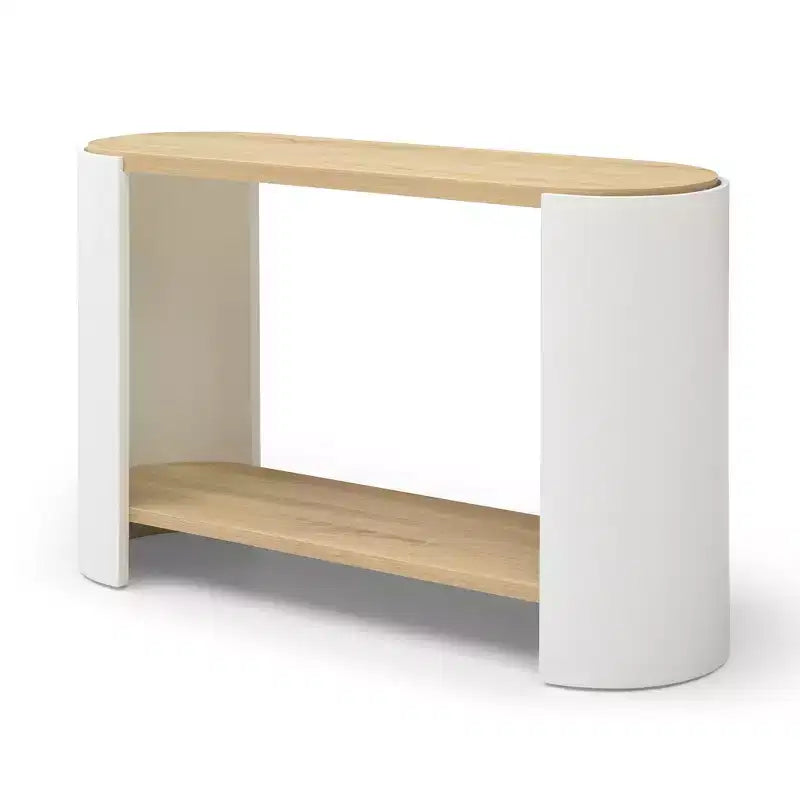 Table console moderne en bois de 48 pouces avec étagère de rangement à 2 niveaux