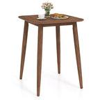 Table de cuisine de style campagnard en bois d'hévéa massif de 91 cm avec base piédestal robuste