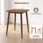 Table de cuisine de style campagnard en bois d'hévéa massif de 91 cm avec base piédestal robuste