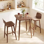 Table de cuisine de style campagnard en bois d'hévéa massif de 91 cm avec base piédestal robuste