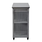 Îlot de cuisine d'extérieur en bois de sapin avec rangement, desserte de cuisine roulante verrouillable avec plateau en acier inoxydable, porte-serviettes et porte-épices pour patio/cuisine