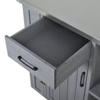 Îlot de cuisine d'extérieur en bois de sapin avec rangement, desserte de cuisine roulante verrouillable avec plateau en acier inoxydable, porte-serviettes et porte-épices pour patio/cuisine