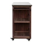 Îlot de cuisine d'extérieur en bois de sapin avec rangement, desserte de cuisine roulante verrouillable avec plateau en acier inoxydable, porte-serviettes et porte-épices pour patio/cuisine