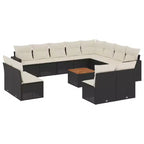 vidaXL Garden Sofa Set Black, Cream White