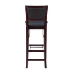 Tabouret de bar pliant 30" Keira en similicuir rembourré marron expresso, cadre en hévéa, mousse de polyuréthane