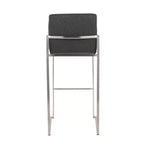 Tabourets de bar hauts Fuji en acier inoxydable et tissu anthracite
