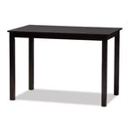 Ruth – Table à manger rectangulaire avec chaises en polyester, tapissées et finies, tissu moderne et contemporain, marron foncé/beige
