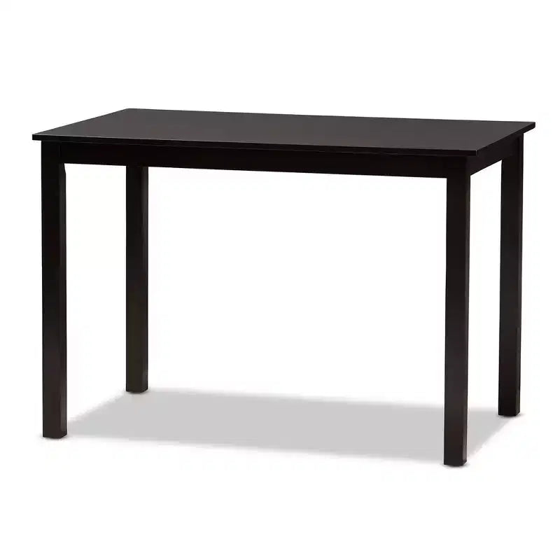 Ruth – Table à manger rectangulaire avec chaises en polyester, tapissées et finies, tissu moderne et contemporain, marron foncé/beige