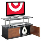 Meuble TV Deluxe 2 portes pour téléviseurs jusqu'à 36" avec placards Cerisier, moderne du milieu du siècle, meuble de divertissement, capacité 36 kg