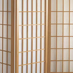 Paravent Shoji à carreaux de 1,5 m de haut - Naturel (4 panneaux)