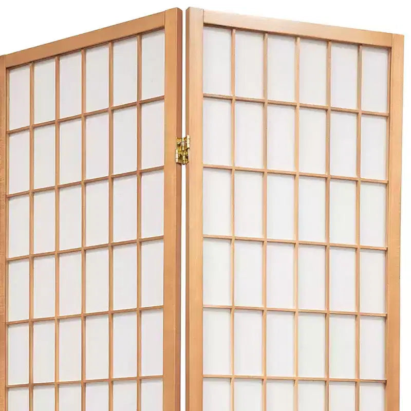 Paravent Shoji à carreaux de 1,5 m de haut - Naturel (4 panneaux)