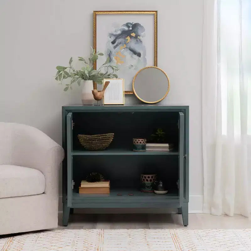 Armoire Jaylan Diamond 2 portes bleue