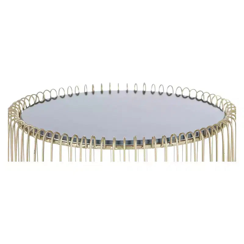 Tables d'appoint rondes en métal et verre doré, aucun assemblage requis, utilisation intérieure, style contemporain