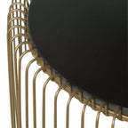 Tables d'appoint rondes en métal et verre doré, aucun assemblage requis, utilisation intérieure, style contemporain