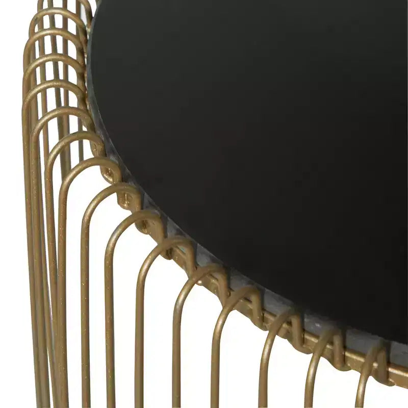 Tables d'appoint rondes en métal et verre doré, aucun assemblage requis, utilisation intérieure, style contemporain