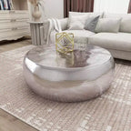 Table basse contemporaine en aluminium argenté