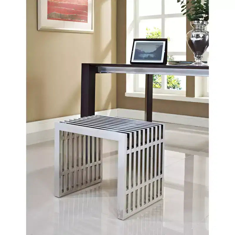 Banc en acier inoxydable Gridiron