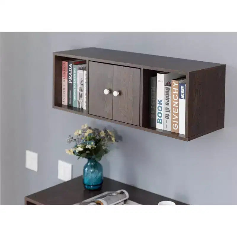 Bureau d'ordinateur mural et armoire suspendue