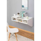 Bureau d'ordinateur mural et armoire suspendue