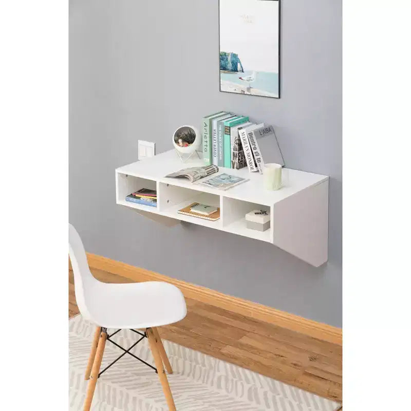 Bureau d'ordinateur mural et armoire suspendue